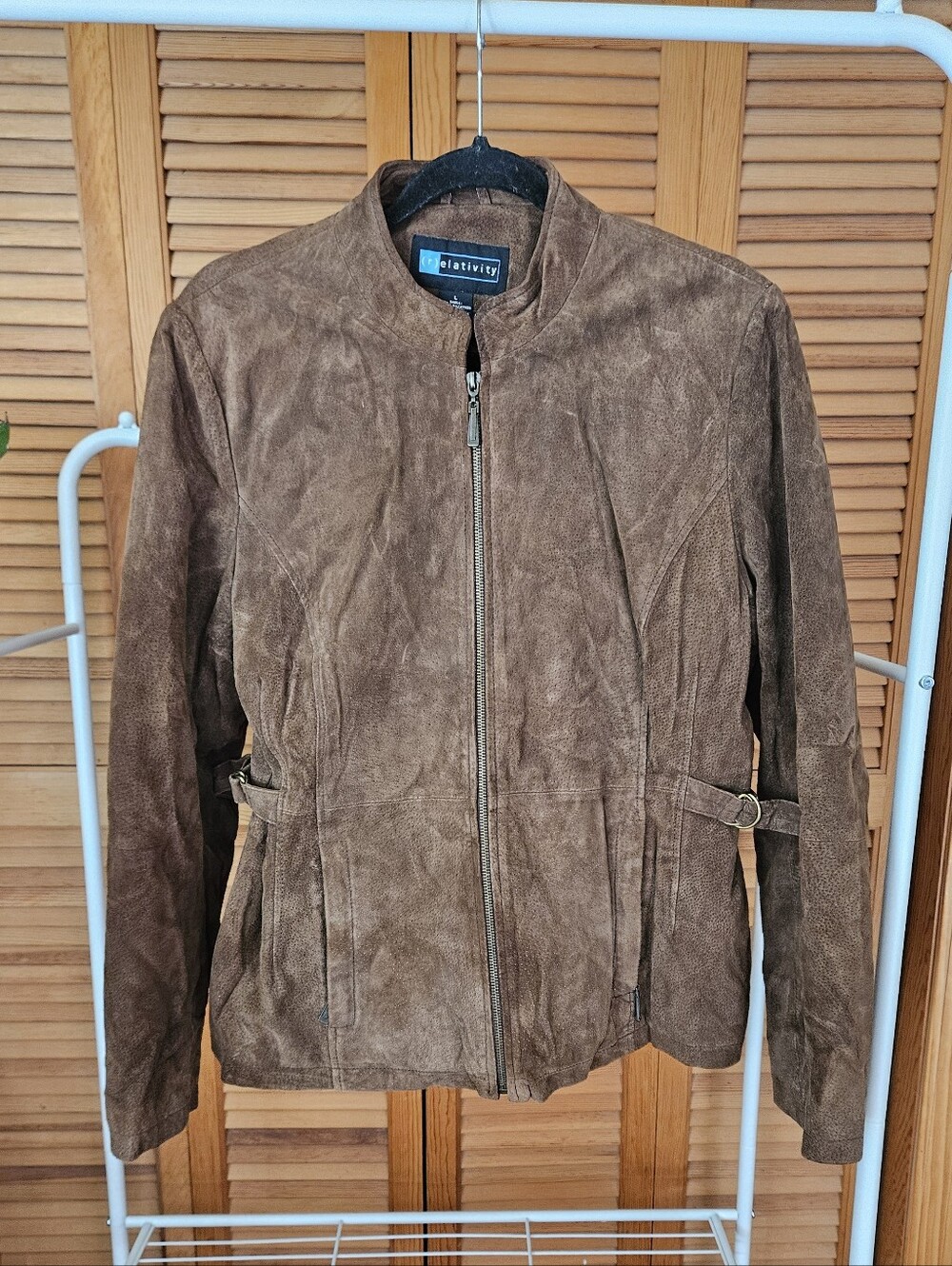 100% Leather Suede Brown 90s Y2k Western Granola Oversized Lined Vintage Jacket